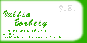vulfia borbely business card